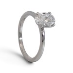 Forlovelsesring med Oval Lab Grown diamant i 1.00 ct og River (E) - VVS2 - ABR21638LGHG