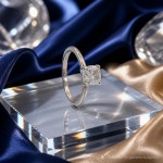 Forlovelsesring med Square cushion Lab Grown diamant i 1.03 ct og River (E) - VVS2 - ABR21644LGHG