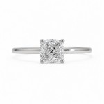 Forlovelsesring med Square cushion Lab Grown diamant i 1.03 ct og River (E) - VVS2 - ABR21644LGHG