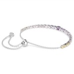 Swarovski armbånd Matrix bracelet Gradient of round cuts, Multicolored, Rhodium plated - 5751197