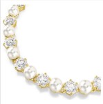 Swarovski armbånd Matrix Tennis bracelet Crystal pearl, Round cut, White, Gold-tone plated - 5742026