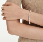 Swarovski armbånd Matrix Tennis bracelet Crystal pearl, Round cut, White, Gold-tone plated - 5742026
