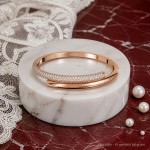 Swarovski armbånd Dextera bangle Magnetic closure, White, Rose gold-tone plated - 5692267