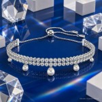 Swarovski armbånd Ariana Grande x Swarovski bracelet Crystal pearl, Round cut, White, Rhodium plated - 5720870
