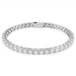 Swarovski armbånd Matrix Tennis bracelet Round cut, White, Rhodium plated - 5648937