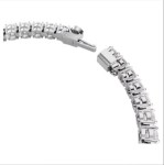 Swarovski armbånd Matrix Tennis bracelet Round cut, White, Rhodium plated - 5648937