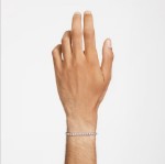 Swarovski armbånd Matrix Tennis bracelet Round cut, White, Rhodium plated - 5648937