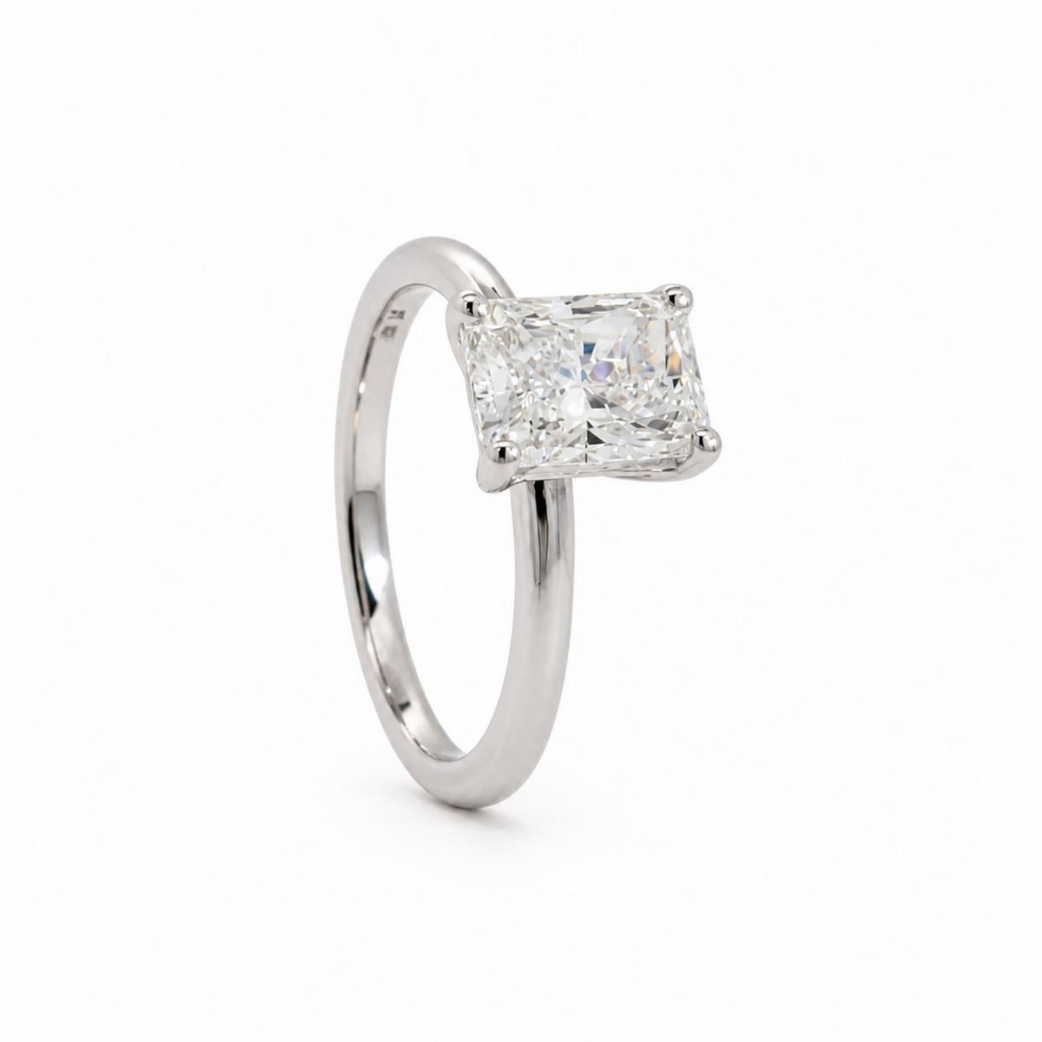 Forlovelsesring med Radiant cut Lab Grown diamant i 1.53 ct og River (E) - VVS2 - ABR21642LGHG