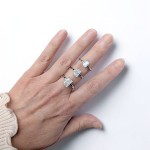 Forlovelsesring med Radiant cut Lab Grown diamant i 1.53 ct og River (E) - VVS2 - ABR21642LGHG