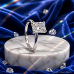 Forlovelsesring med Radiant cut Lab Grown diamant i 1.53 ct og River (E) - VVS2 - ABR21642LGHG