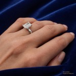 Forlovelsesring med Radiant cut Lab Grown diamant i 2.02 ct og River (E) - VVS2 - ABR21643LGHG