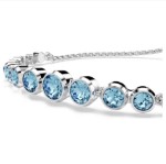 Swarovski armbånd Imber Tennis bracelet Mixed round cuts, Blue, Rhodium plated - 5719282