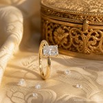 Forlovelsesring med Radiant cut Lab Grown diamant i 1.03 ct og River (E) - VVS2 - ABR21641LGGG