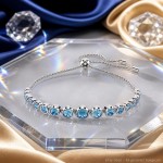Swarovski armbånd Imber Tennis bracelet Mixed round cuts, Blue, Rhodium plated - 5719282