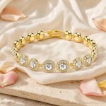 Swarovski armbånd Una Angelic Tennis bracelet Round cut, Pavé, Medium, White, Gold-tone plated - 5505469