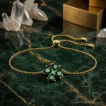 Swarovski armbånd Idyllia Mixed cuts, Clover, Green, Gold-tone plated - 5666585