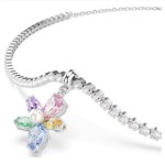 Swarovski collier Ariana Grande x Swarovski choker Mixed cuts, Flower, Multicolored, Rhodium plated - 5749189