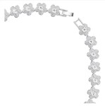 Swarovski collier Ariana Grande x Swarovski necklace Round cut, Flower, White, Rhodium plated - 5749179