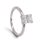 Forlovelsesring med Radiant cut Lab Grown diamant i 1.05 ct og River (E) - VVS2 - ABR21641LGHG