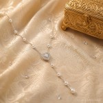 Swarovski collier Ariana Grande x Swarovski Y necklace Crystal pearl, Mixed cuts, Heart, White, Rhodium plated - 5720855