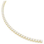 Swarovski collier Matrix Tennis Round cut, White, Gold-tone plated - 5681795