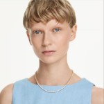 Swarovski collier Matrix Tennis Round cut, White, Gold-tone plated - 5681795