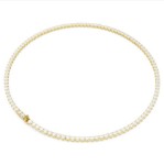 Swarovski collier Matrix Tennis Round cut, White, Gold-tone plated - 5681795