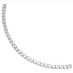 Swarovski collie Matrix Tennis necklace, Round cut, White, Rhodium plated - 5681796