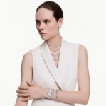 Swarovski collie Matrix Tennis necklace, Round cut, White, Rhodium plated - 5681796