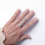 Forlovelsesring med Radiant cut Lab Grown diamant i 1.05 ct og River (E) - VVS2 - ABR21641LGHG