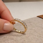 Iselin alliansering i gult gull med 7x0,05 ct diamanter - 85070500