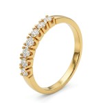 Iselin alliansering i gult gull med 7x0,05 ct diamanter - 85070500