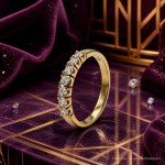 Iselin alliansering i gult gull med 7x0,05 ct diamanter - 85070500