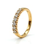 Iselin alliansering i gult gull med 7x0,05 ct diamanter - 85070500