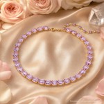 Swarovski collier Millenia Tennis Octagon cut, Purple, Gold-tone plated - 5705754