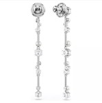 Swarovski øredobber Constella drop earrings Crystal pearl, Round cuts, White, Rhodium plated - 5705614