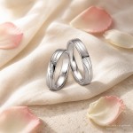 Samboerringer i sølv, 4.5 mm, 2 mm tykk med 3 diamant 0,02ct - 4808071