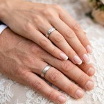 Samboerringer i sølv, 4.5 mm, 2 mm tykk med 3 diamant 0,02ct - 4808071