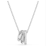 Swarovski smykke Hyperbola pendant Round cut, White, Rhodium plated - 5737064