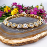 Swarovski armbånd Una Angelic Tennis bracelet Round cut, Pavé, Medium, White, Gold-tone plated - 5505469