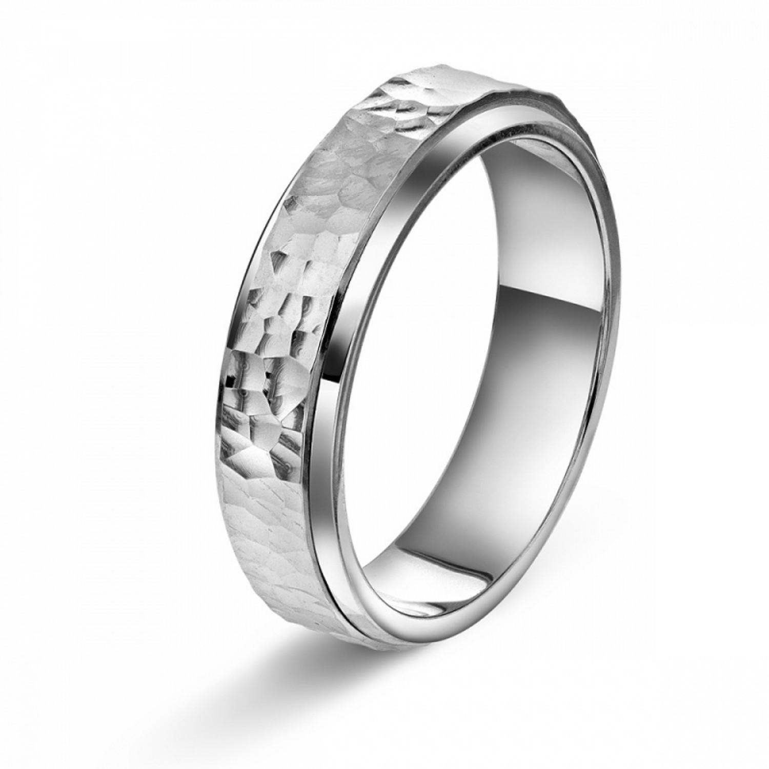 Stressring i rhodinert sølv - 64540