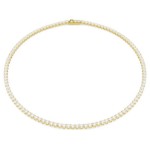 Swarovski collier Matrix Tennis Round cut, White, Gold-tone plated - 5681795