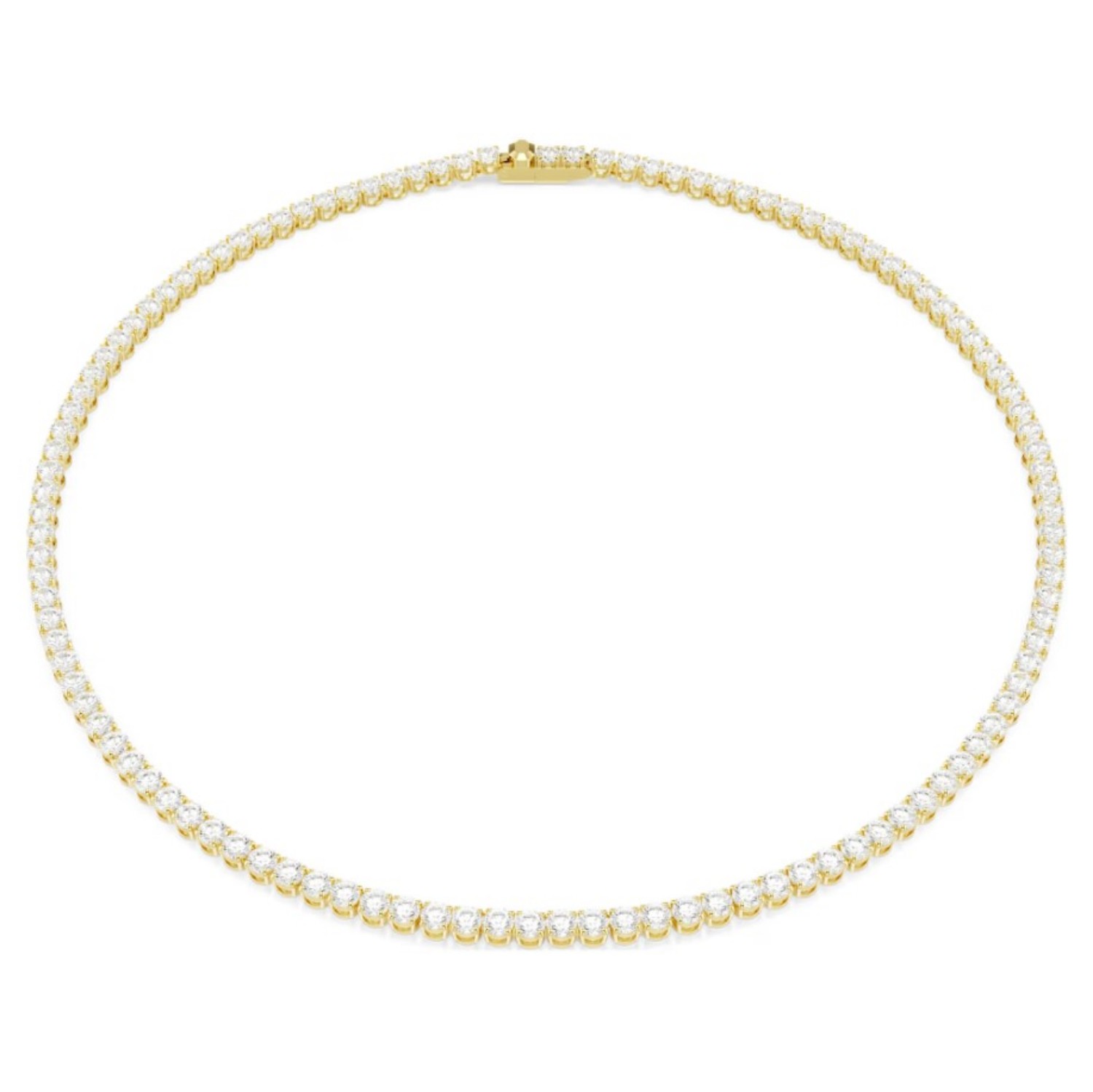 Swarovski collier Matrix Tennis Round cut, White, Gold-tone plated - 5681795