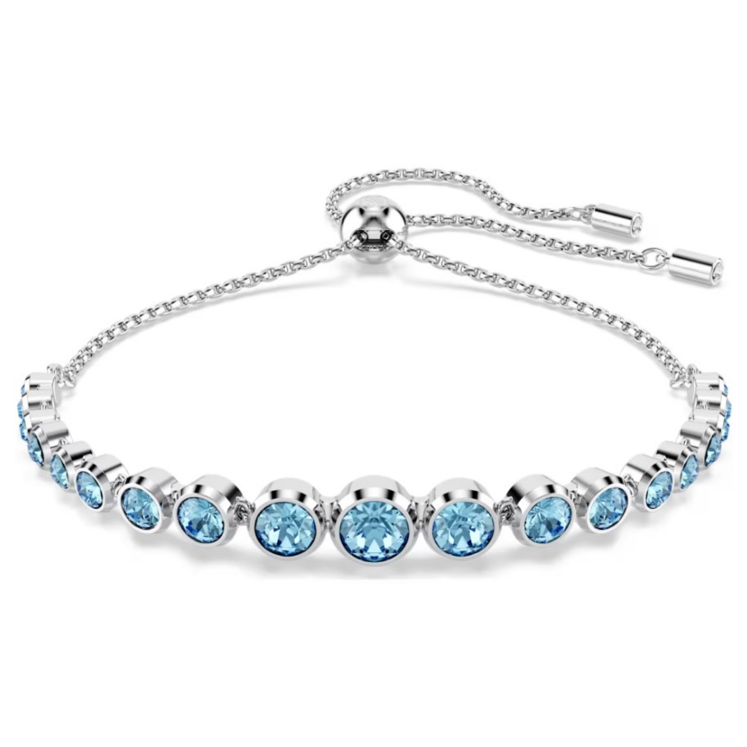 Swarovski armbånd Imber Tennis bracelet Mixed round cuts, Blue, Rhodium plated - 5719282