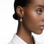 Swarovski øredobber Una drop earrings Round cut, White, Rhodium plated - 5504652