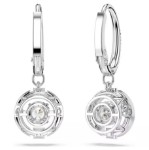 Swarovski øredobber Una drop earrings Round cut, White, Rhodium plated - 5504652