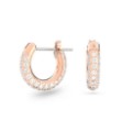Swarovski øredobber Dextera små creoler med hvite krystaller i roségullfinish - 5446008