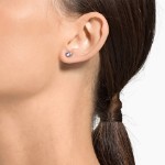 Swarovski øredobber Attract Round Pierced Earrings, White, Rhodium plated - 5408436