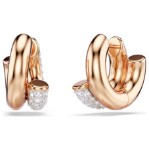 Swarovski øredobber Dextera hoop earrings Round cut, Mini, White, Rose gold-tone plated - 5738198