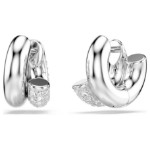 Swarovski øredobber Dextera hoop earrings Round cut, Mini, White, Rhodium plated - 5738197